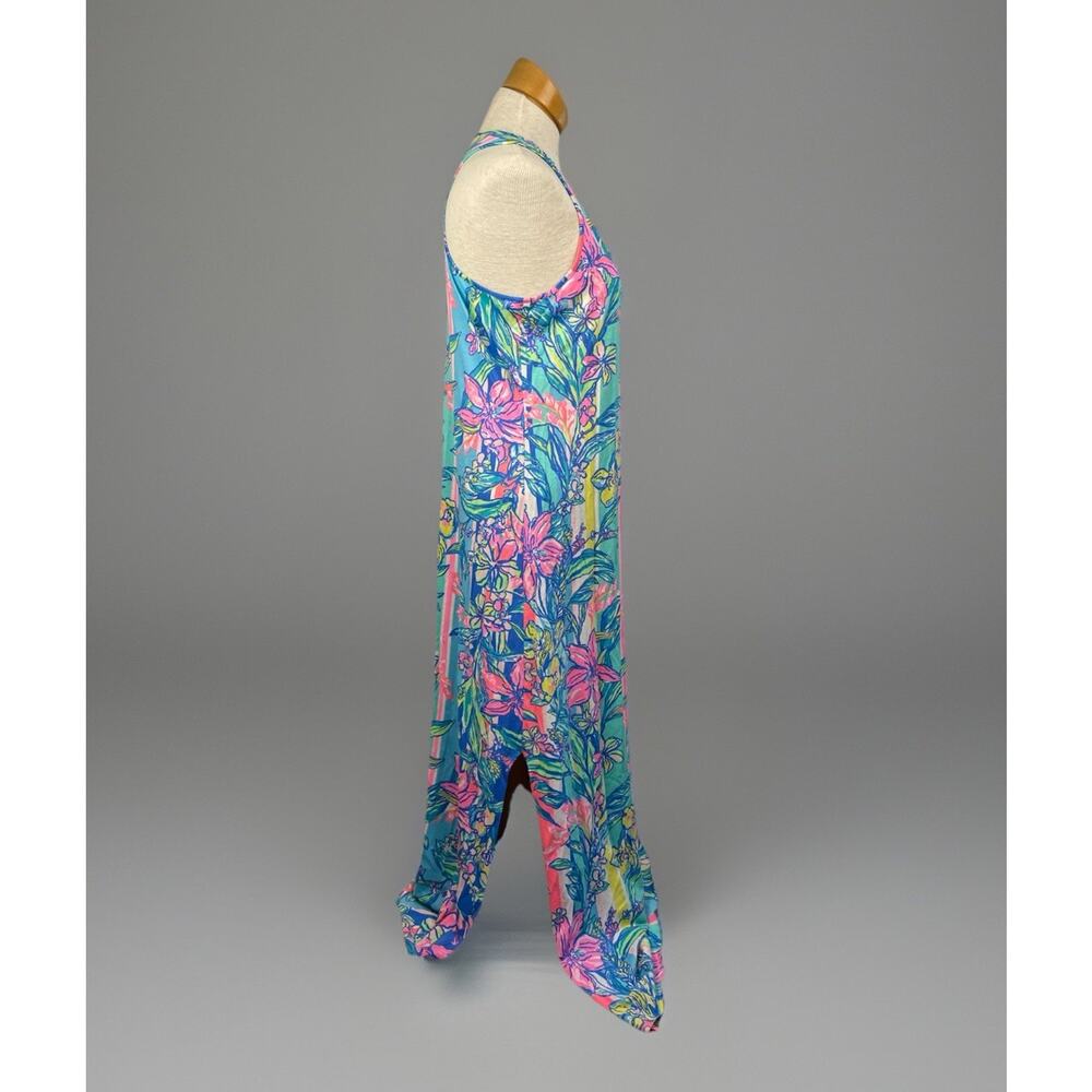 Lilly Pulitzer Kerri Maxi Dress Easy Tiger Floral Print Womens Small Sleeveless - Picture 5 of 10
